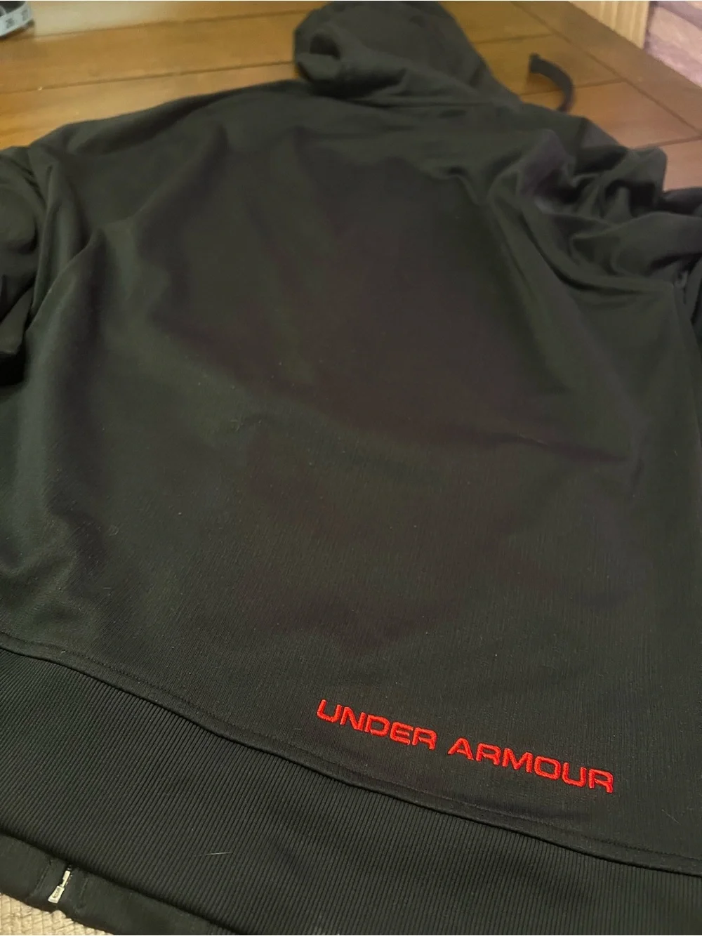 Under Armour Black Hoodie with Red Hood Lining